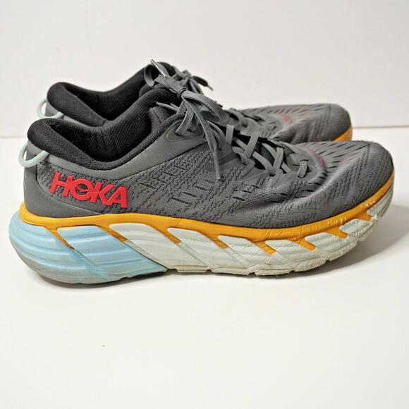 HOKA Mens Gaviota 4 Running Shoe Castlerock Anthracite Size 12 Gray NO SOLES SEE - Picture 1 of 14